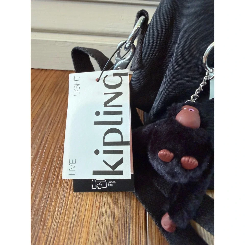 Kipling Graham Insulated Lunch Bag True Black AC8233 Crossbody Strap NWT